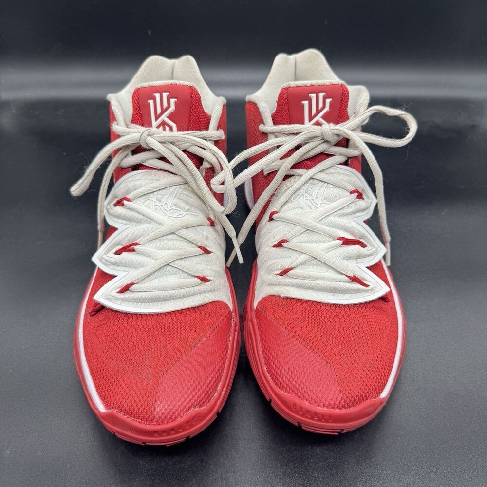 NIKE KYRIE 5 ID CUSTOM RED PINK VDAY COLOR WAY AV7917-991 Rare MENS SIZE 7.5 EUC - Picture 2 of 9